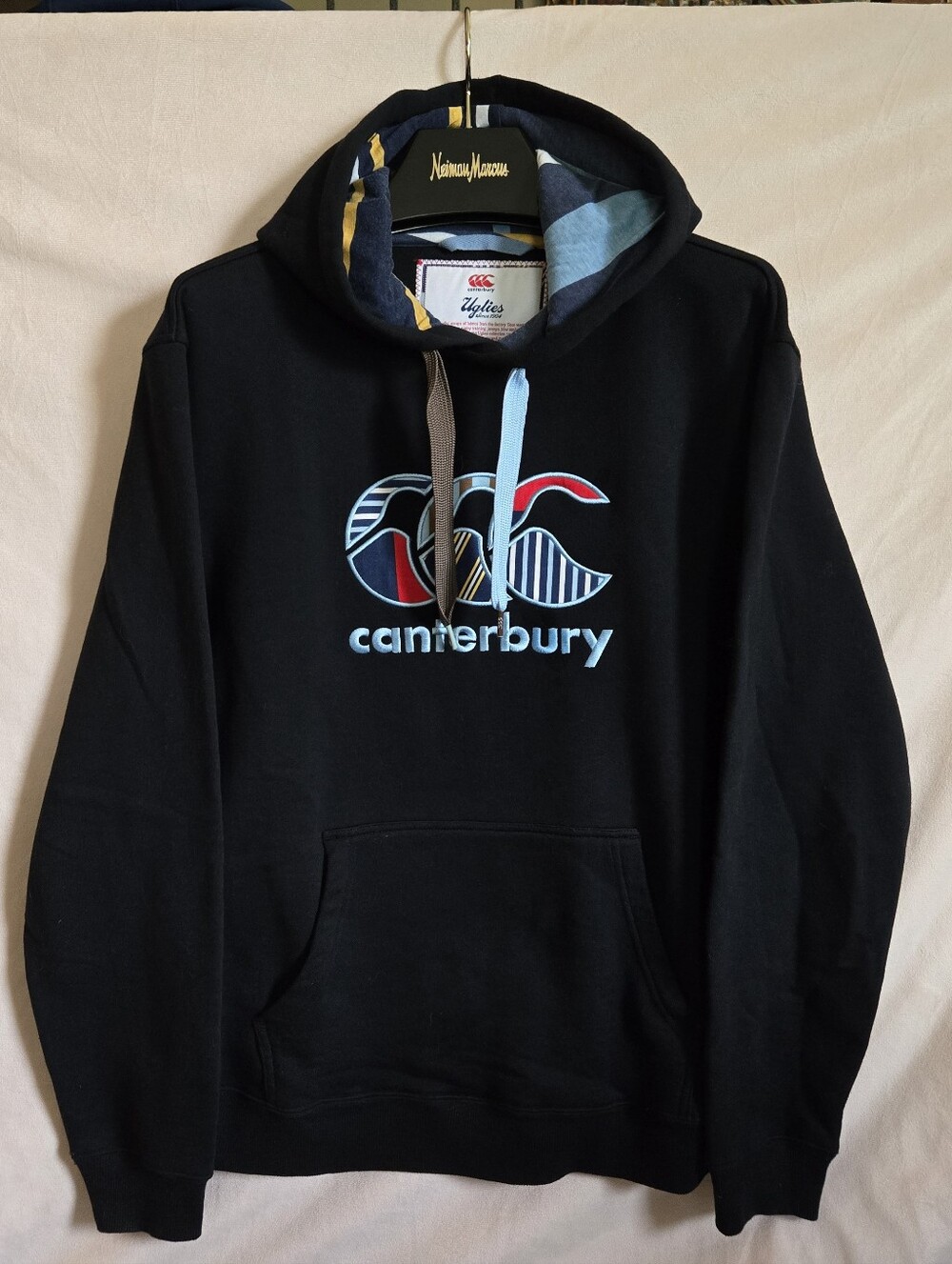 CANTERBURY OF NEW ZEALAND CCC RUGBY PLAYED IN HEAVEN UGLIES HOODIE Sz.L